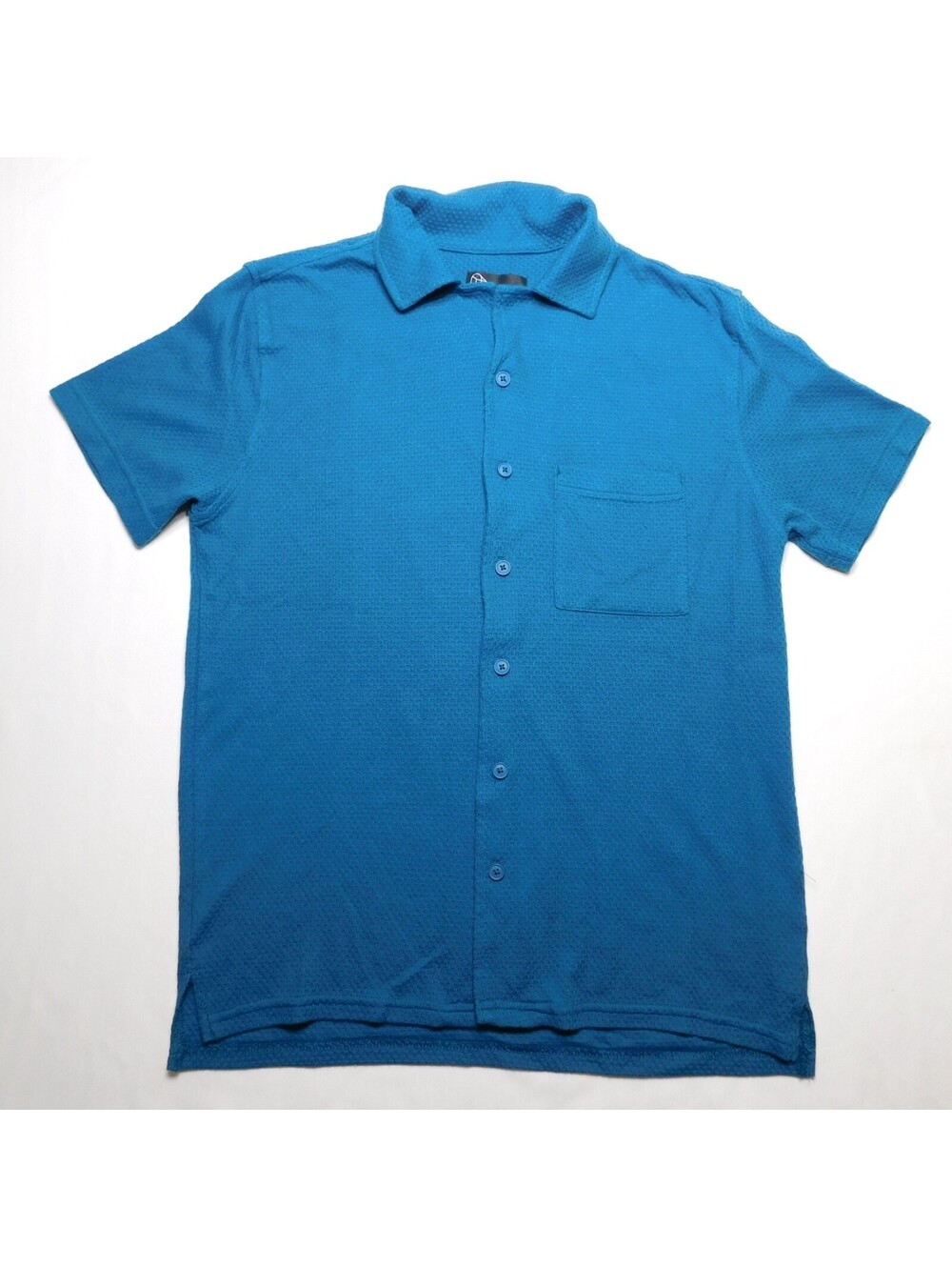 Original Use Men’s Size S Teal Blue Waffle Textured Knit Button Down Shirt